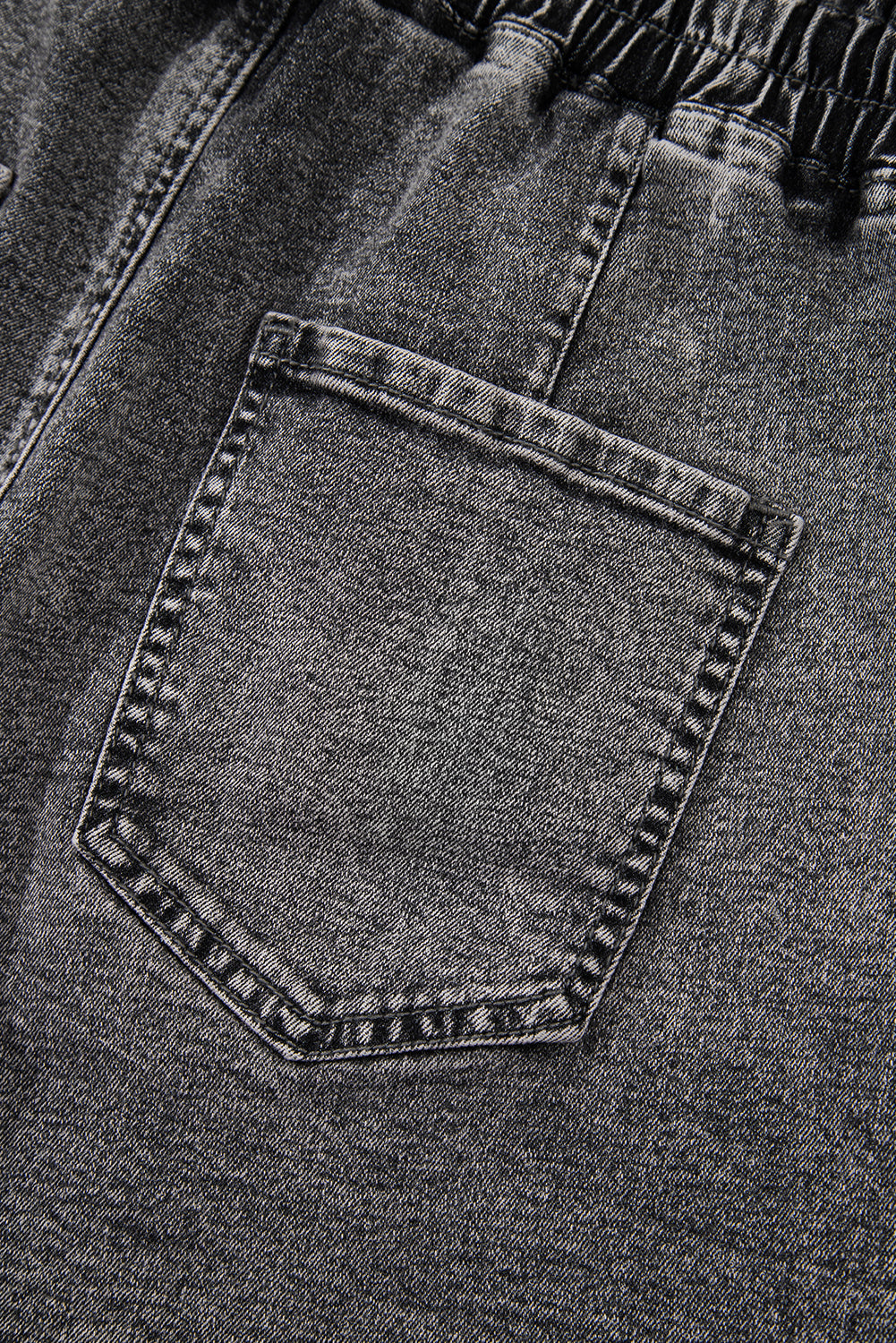 High-rise Drawstring High Waist Casual Denim Shorts with Pockets Denim Shorts JT's Designer Fashion