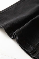 Black Button Fly Side Split High Waist Denim Midi Skirt Skirts & Petticoat JT's Designer Fashion