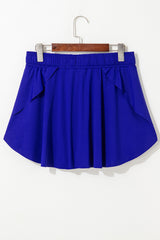 Dark Blue Drawstring High Waist Lined Tennis Skorts Skirts & Petticoat JT's Designer Fashion