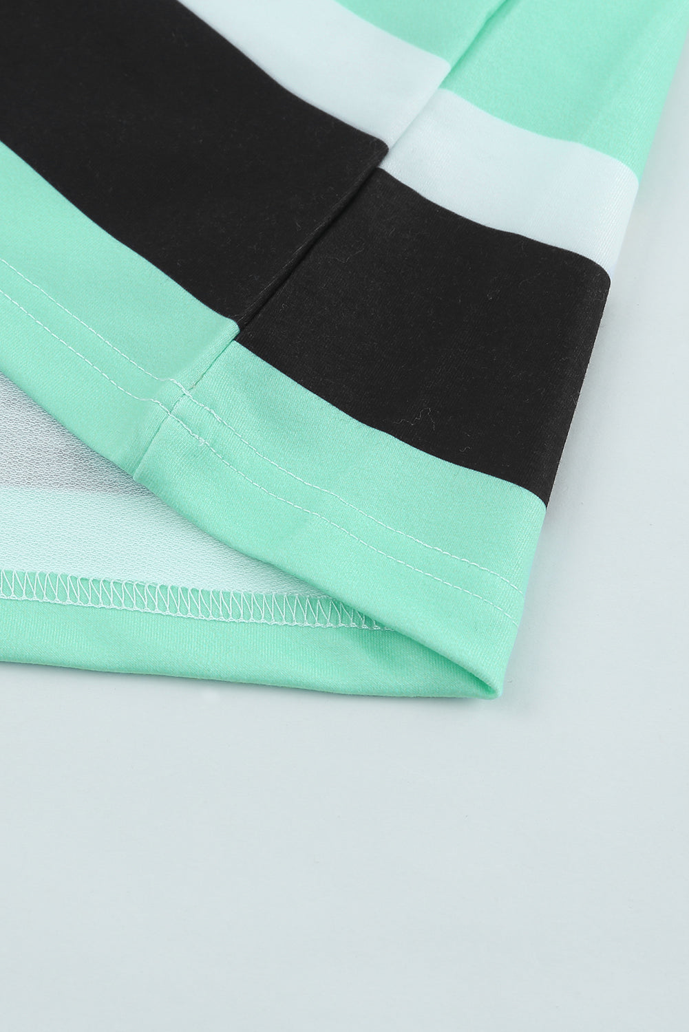Green Striped Drawstring Long Sleeve Hoodie Sweatshirts & Hoodies JT's Designer Fashion