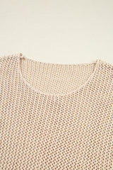 Smoke Gray Crochet Hollow-out Jumper Top Sweater Sweaters JT's Designer Fashion
