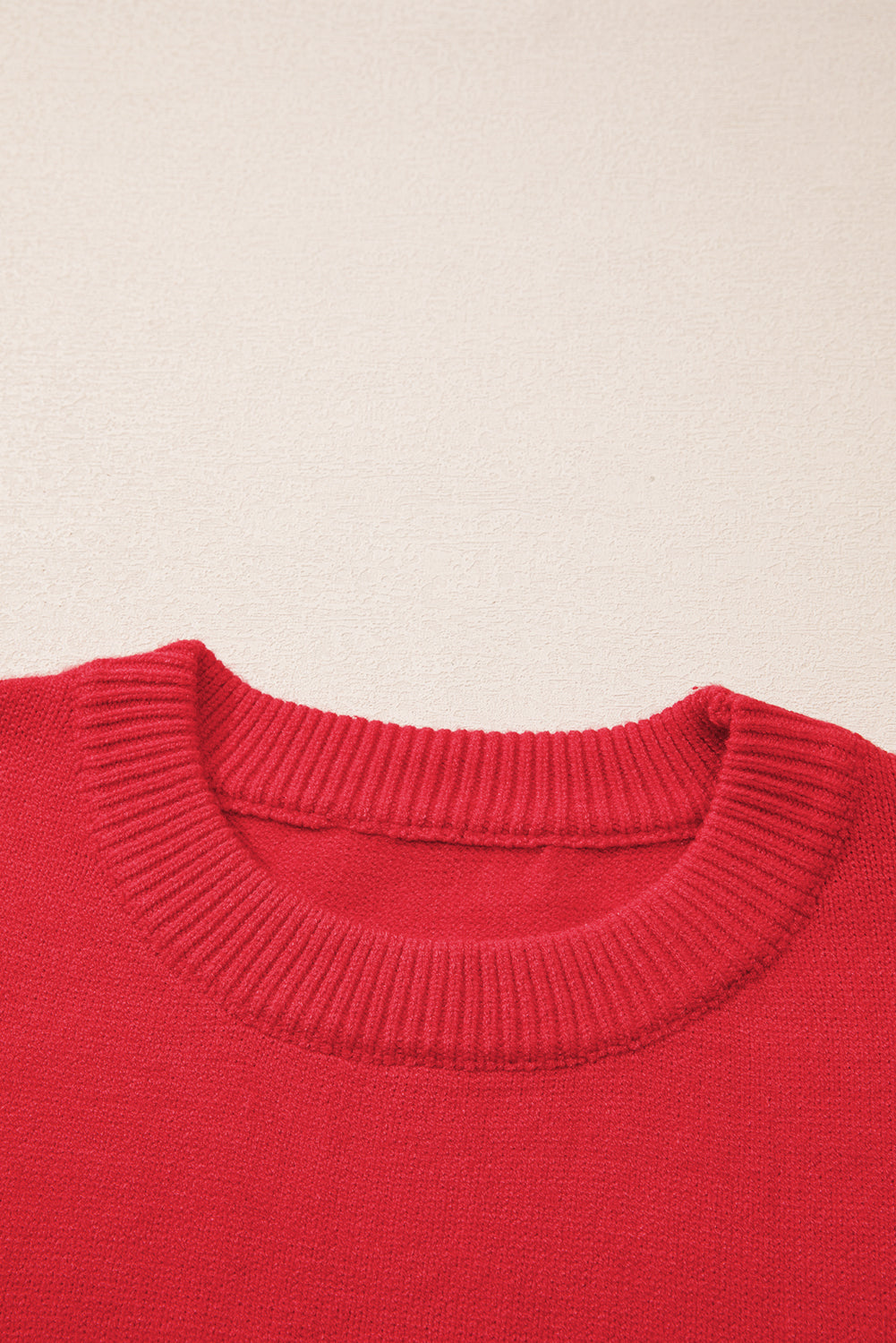 Fiery Red Tinsel merry Pattern Drop Shoulder Plus Size Sweater Plus Size Sweaters & Cardigans JT's Designer Fashion