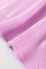 Pink Raw Edge Ribbed Detail Drop Shoulder Sweater Sweaters JT's Designer Fashion