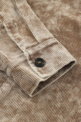 Khaki Vintage Distressed Mineral Wash Oversized Shacket Jackets JT's Designer Fashion