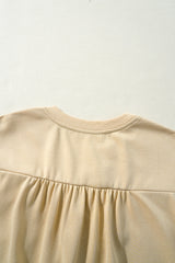 Parchment Two Tones Ribbon Bow Ruffle Sleeve Top Blouses & Shirts JT's Designer Fashion