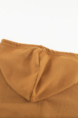 Brown Zip-Up Pocket Drawstring Hoodie Jacket Jackets JT's Designer Fashion