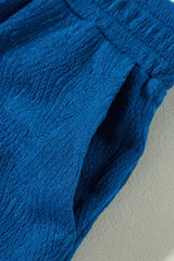 Bluing Solid Textured Crew Neck Short Set Short Sets JT's Designer Fashion