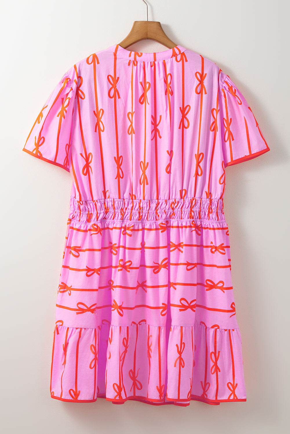 Rose Bow Tastic Clinched Waist Ruffled Plus Size Dress Plus Size Mini Dresses JT's Designer Fashion