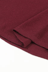 Red Striped Sleeve Plain Knit Sweater Sweaters JT's Designer Fashion