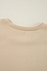 Apricot Solid Fleece Lined Drop Shoulder High Low Sweatshirt Sweatshirts & Hoodies JT's Designer Fashion
