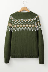 Moss Green Western Fashion Abstract Printed Cardigan Sweater Cardigans JT's Designer Fashion