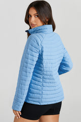 Myosotis Solid Color Quilted Zip-up Puffer Jacket Jackets JT's Designer Fashion
