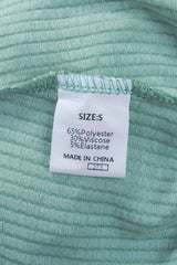 Green Loose Fit Ribbed V Neck Hoodie Sweatshirts & Hoodies JT's Designer Fashion