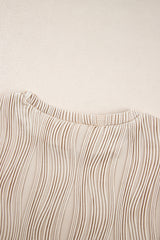 Apricot Textured Wavy Round Neck Long Sleeve Top Long Sleeve Tops JT's Designer Fashion