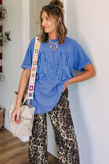 Sky Blue Vintage MOTHERHOOD Letter Graphic T Shirt Graphic Tees JT's Designer Fashion