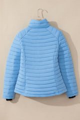 Myosotis Solid Color Quilted Zip-up Puffer Jacket Jackets JT's Designer Fashion