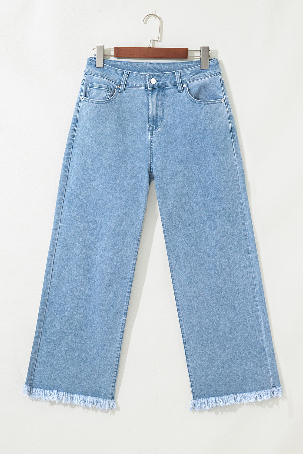 Myosotis Acid Washed High Rise Cropped Wide Leg Jeans Jeans JT's Designer Fashion
