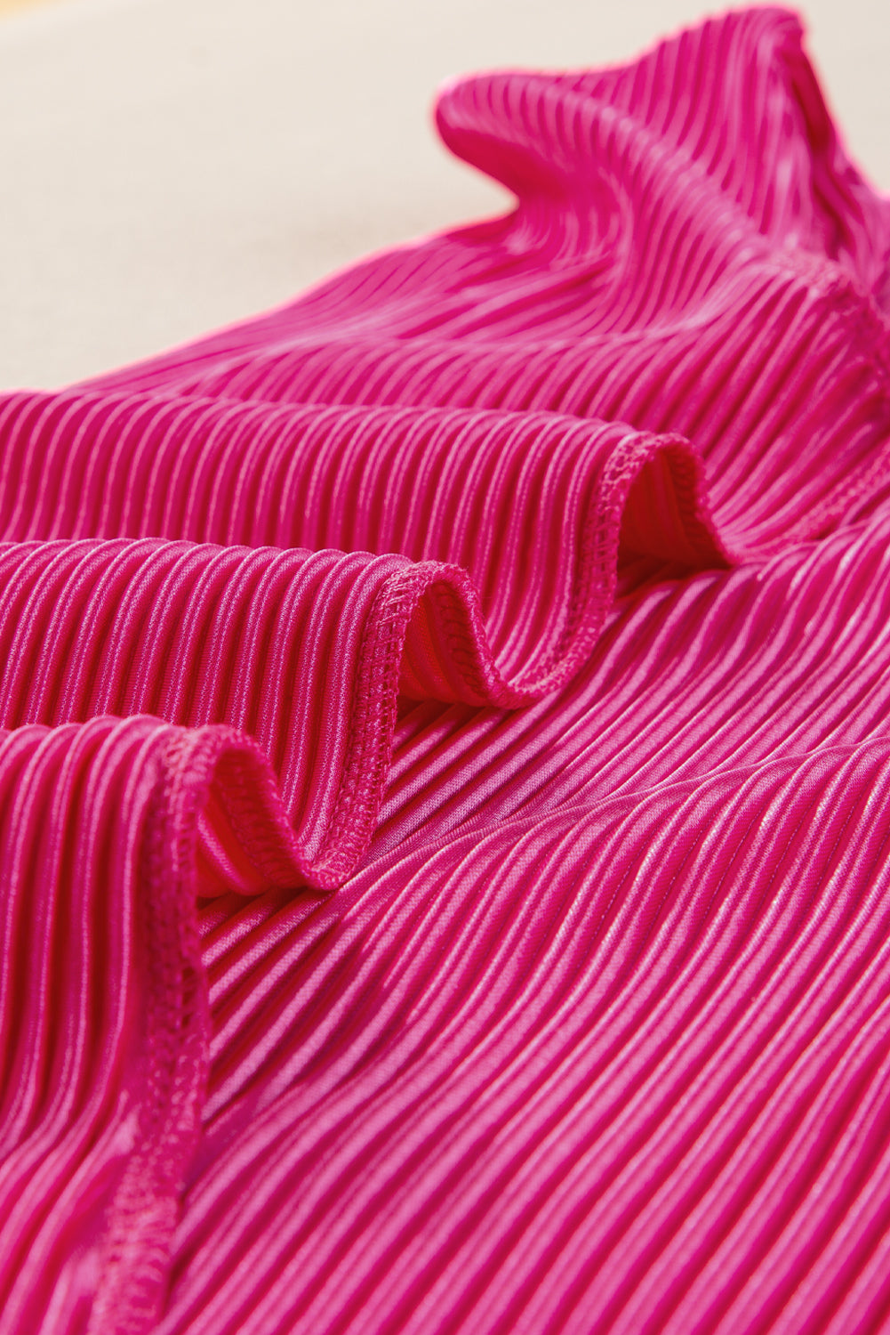 Bright Pink Casual Pleated Short Two-piece Set Short Sets JT's Designer Fashion