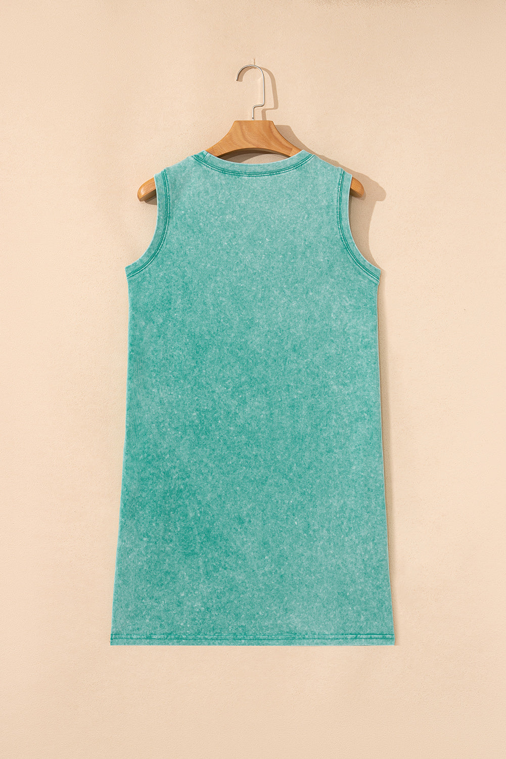 Sea Green Mineral Wash Tank Mini Dress with Pockets Mini Dresses JT's Designer Fashion