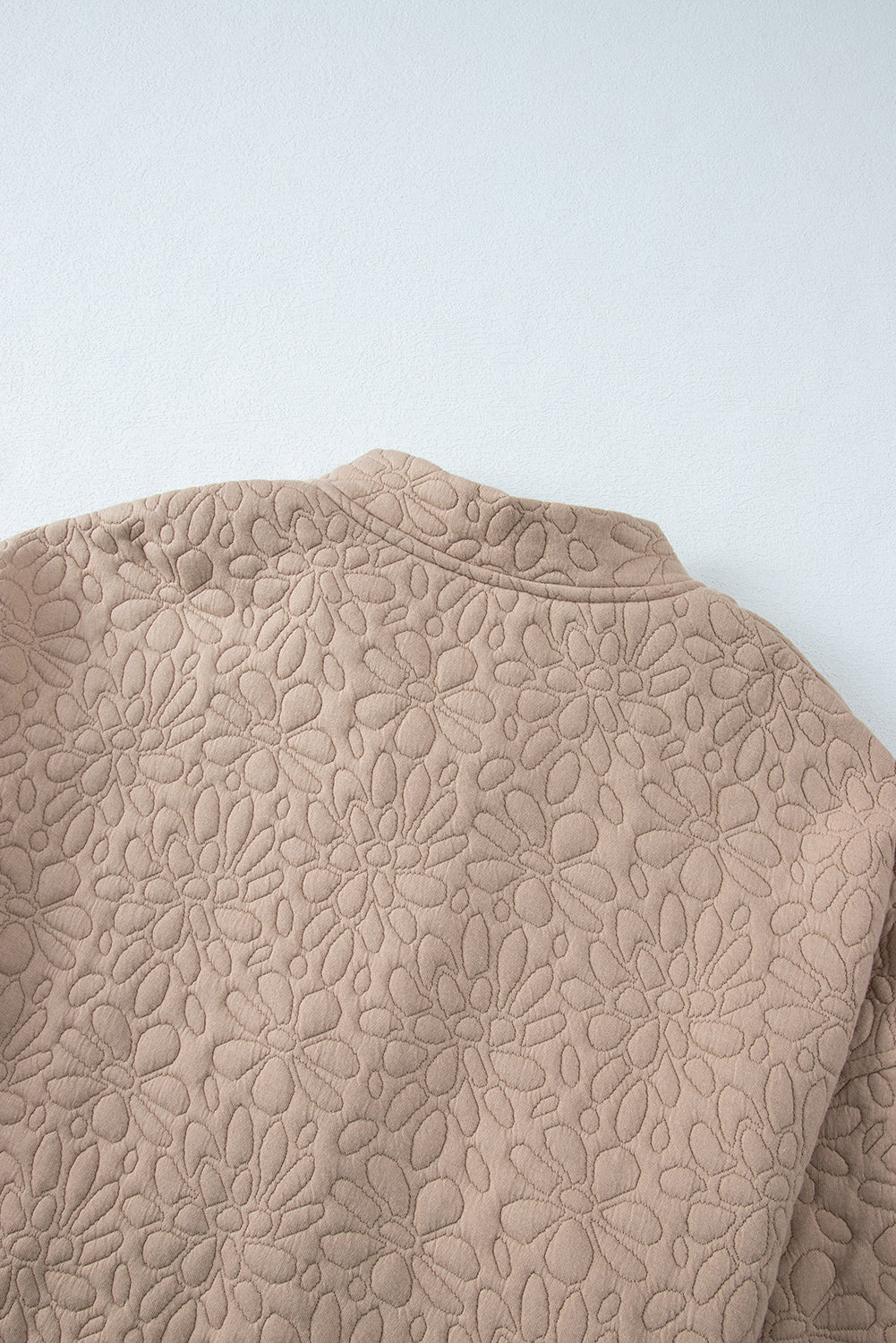 Light French Beige Floral Quilted Jacket Jackets JT's Designer Fashion