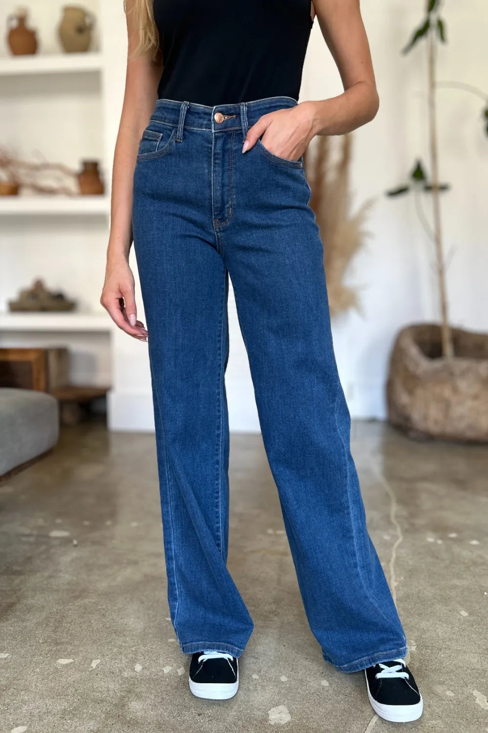 Judy Blue Full Size High Rise Straight Jeans Medium Jeans JT's Designer Fashion