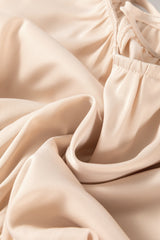 Oatmeal Lace-up Keyhole Back Ruffled Peplum Blouse Blouses & Shirts JT's Designer Fashion