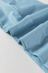 Light Blue Colorblock Striped Drop Shoulder Long Sleeve Top Long Sleeve Tops JT's Designer Fashion