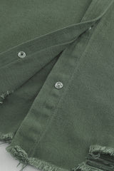 Green Ripped Denim Jacket Denim Jackets JT's Designer Fashion