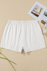 White Bow Decor Pockets Plus Size Shorts Plus Size Bottoms JT's Designer Fashion