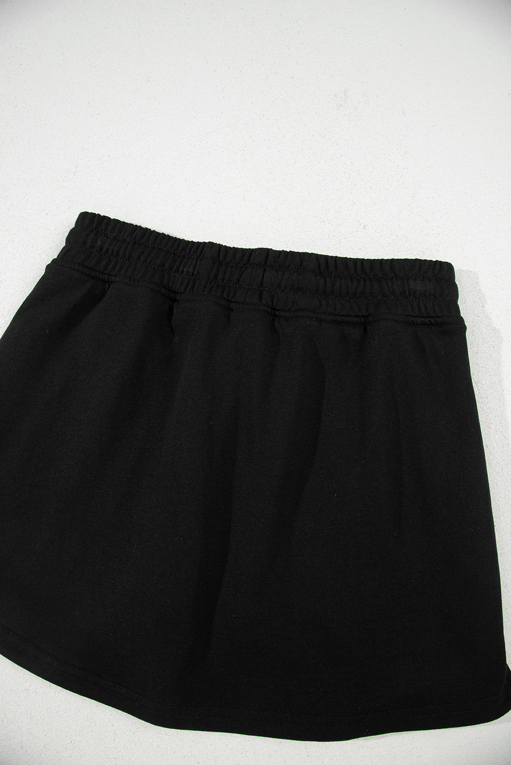 Black French Terry Drawstring Mini Skort with Pockets Skirts & Petticoat JT's Designer Fashion