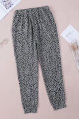 Gray Breezy Leopard Joggers Pants & Culotte JT's Designer Fashion