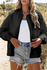 Black Floral Quilted Jacket Jackets JT's Designer Fashion