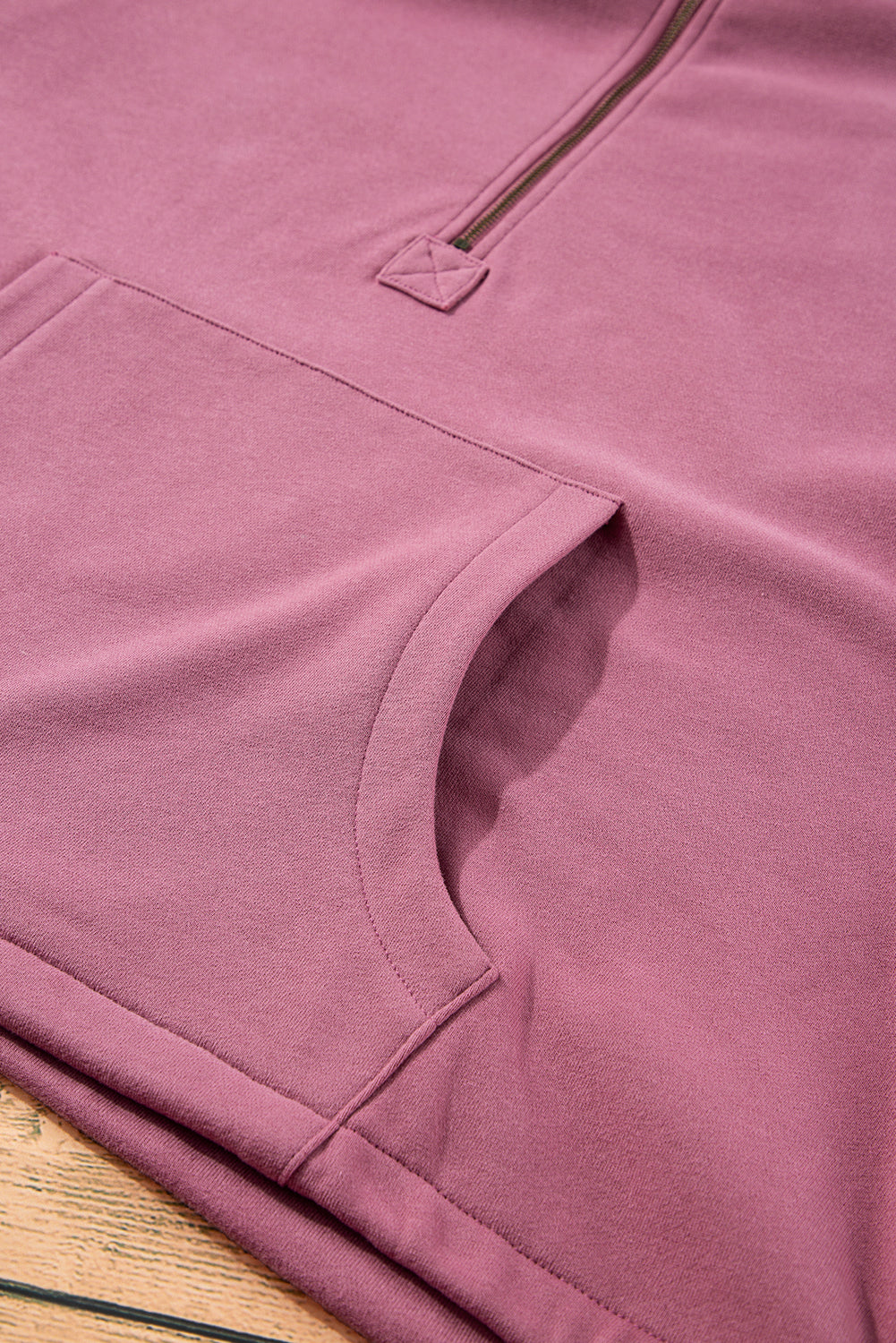 Valerian Fleece Lined Half Zipper Kangaroo Pockets Loose Hoodie Sweatshirts & Hoodies JT's Designer Fashion
