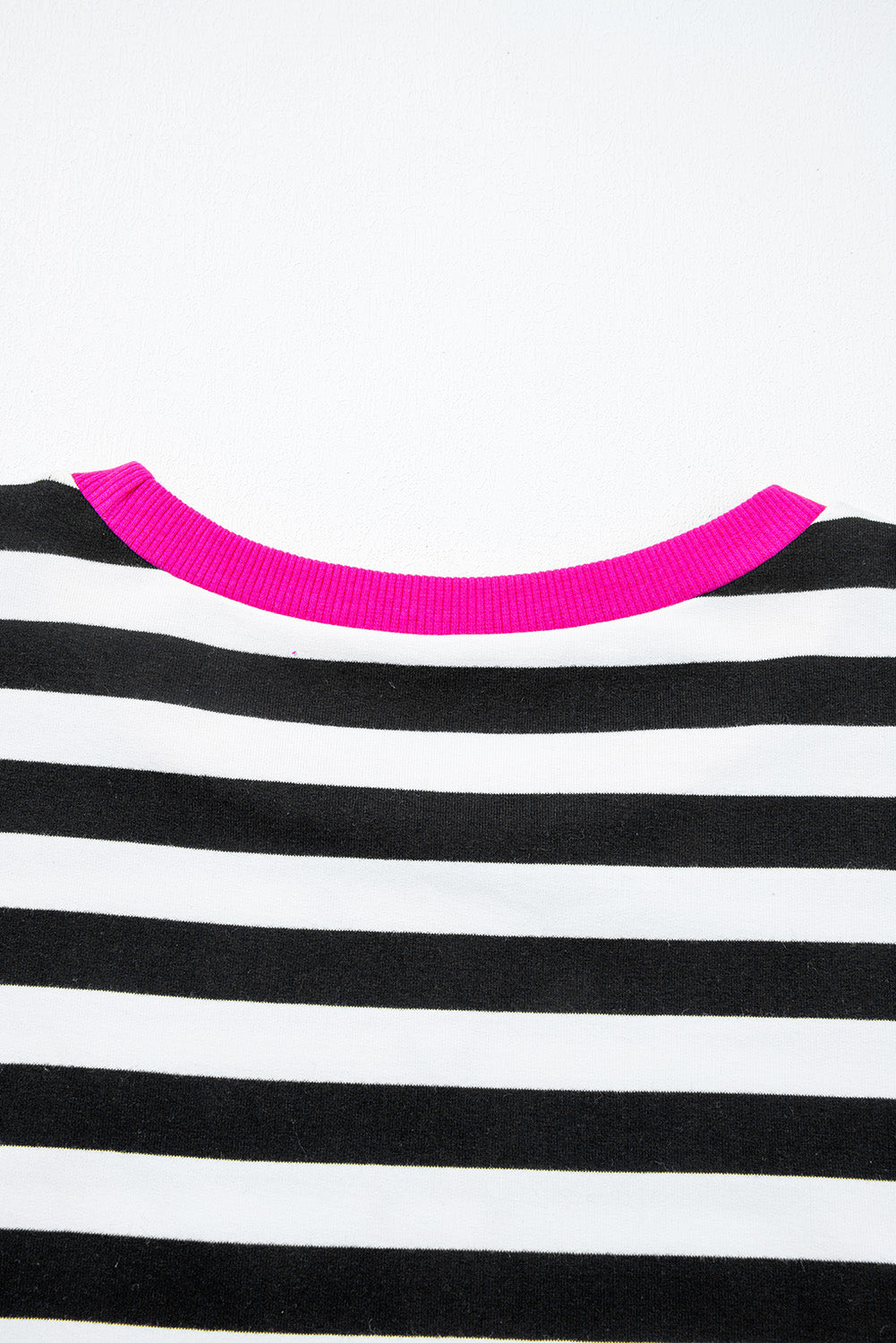 Black Stripe Contrast Ribbed Banding Long Sleeve Blouse Loose Shorts Set Short Sets JT's Designer Fashion