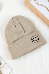 White Smiley Face Eaveless Beanie Hats Hats & Caps JT's Designer Fashion