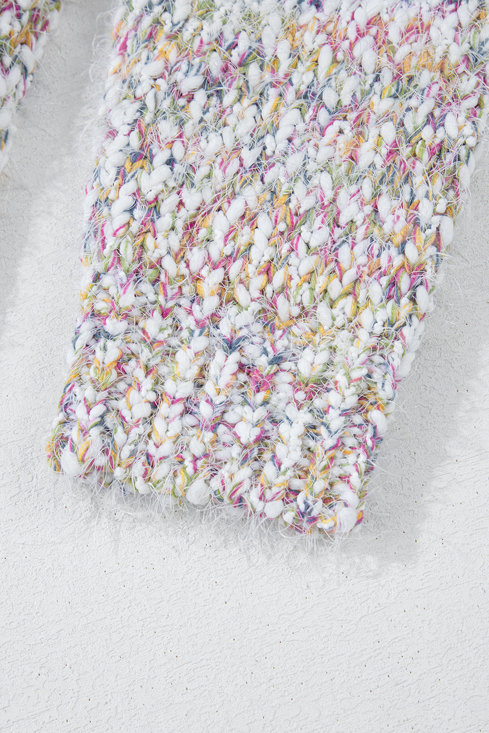 Yellow Multicolor Confetti Open Front Knit Cardigan Cardigans JT's Designer Fashion