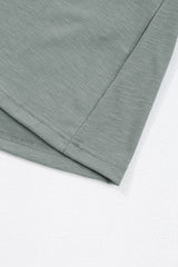 Mist Green Frilled Gathered Seam Round Neck T Shirt Dress T Shirt Dresses JT's Designer Fashion