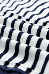 White Stripe Color Block Exposed Seam Loose Fit Sweatshirt Sweatshirts & Hoodies JT's Designer Fashion