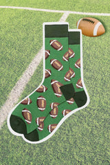 Blackish Green Rugby Football Print Mid-length Socks Socks JT's Designer Fashion