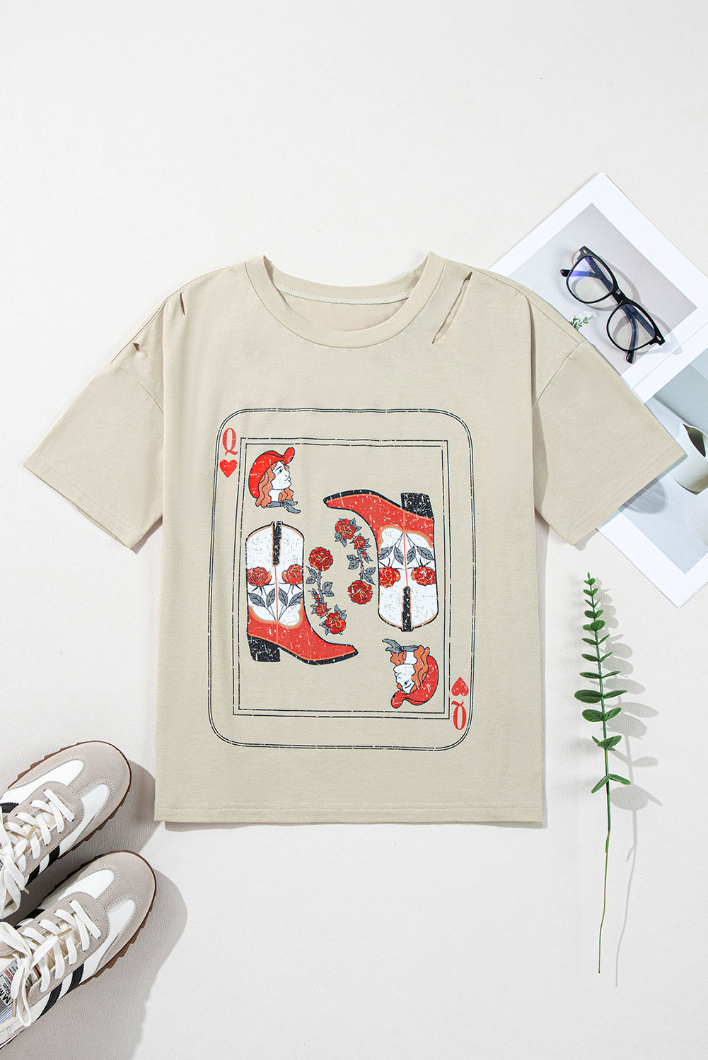 Parchment Cowgirl Queen Graphic Tee Graphic Tees JT's Designer Fashion