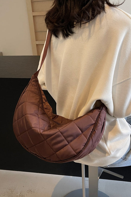 Plaid Quilted Adjustable Strap Crossbody Bag Shoulder Bags JT's Designer Fashion