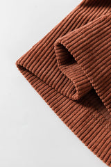 Brown High Waist Square Pockets Corduroy Pants Pants & Culotte JT's Designer Fashion