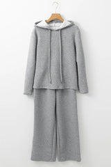 Drawstring Long Sleeve Hooded Top and Pants Set Pant Sets JT's Designer Fashion