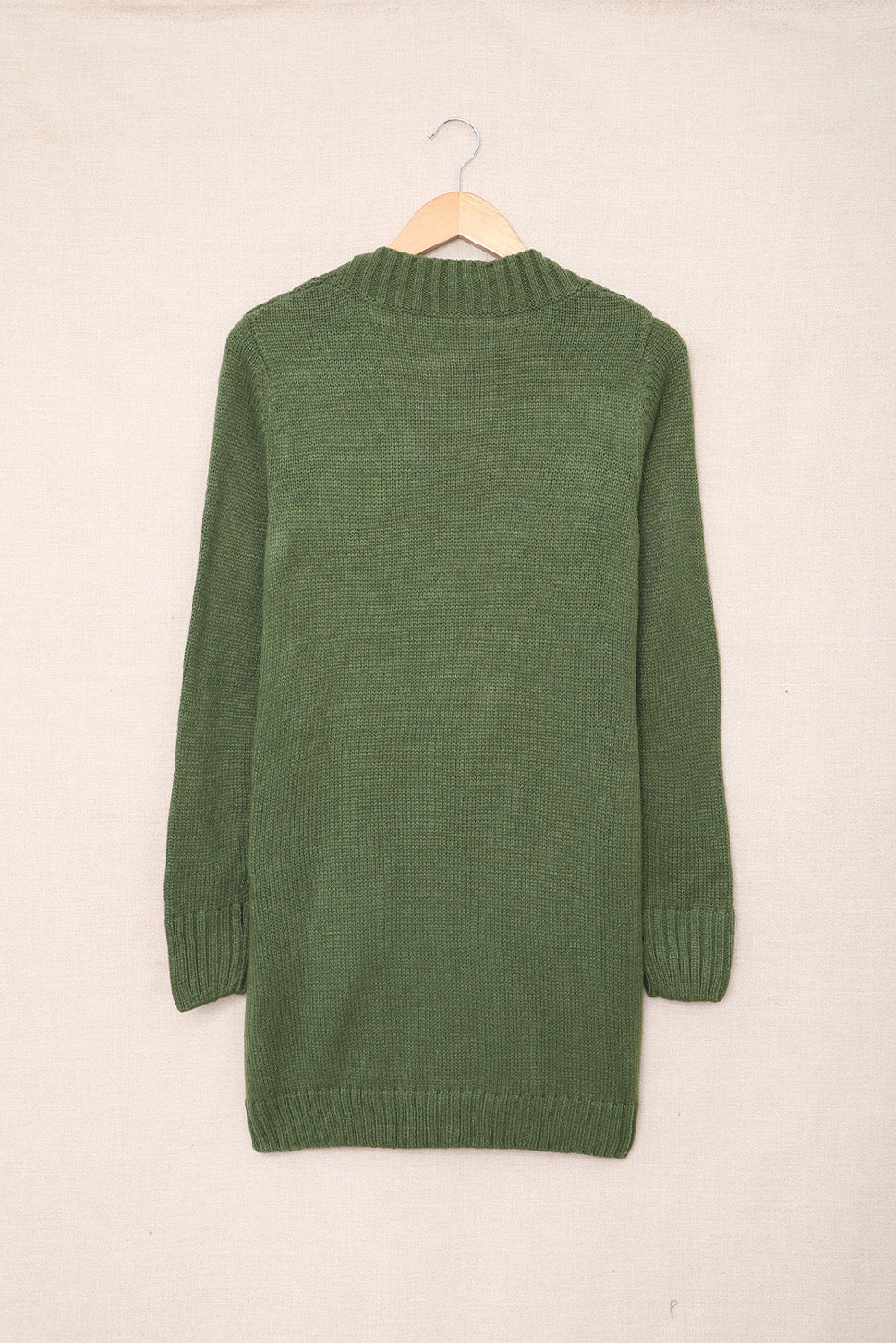 Green Front Pocket and Buttons Closure Cardigan Sweaters & Cardigans JT's Designer Fashion
