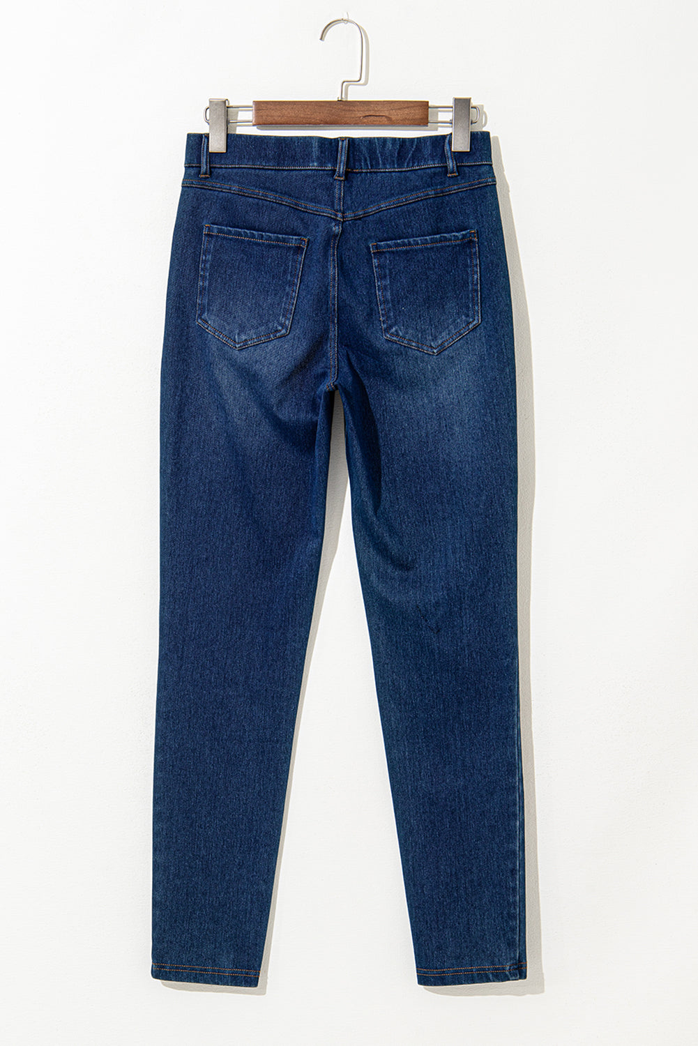 Ashleigh Blue Multiple Pockets Straight Leg Washed Stretchy Knit Casual Jeans Jeans JT's Designer Fashion