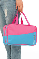Bonbon Color Block Multi Zip Pocket Portable Yoga Bag Makeup Bags JT's Designer Fashion
