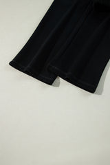 Black Solid Color Fleece Lined Drawstring Waist Casual Pants Pants & Culotte JT's Designer Fashion
