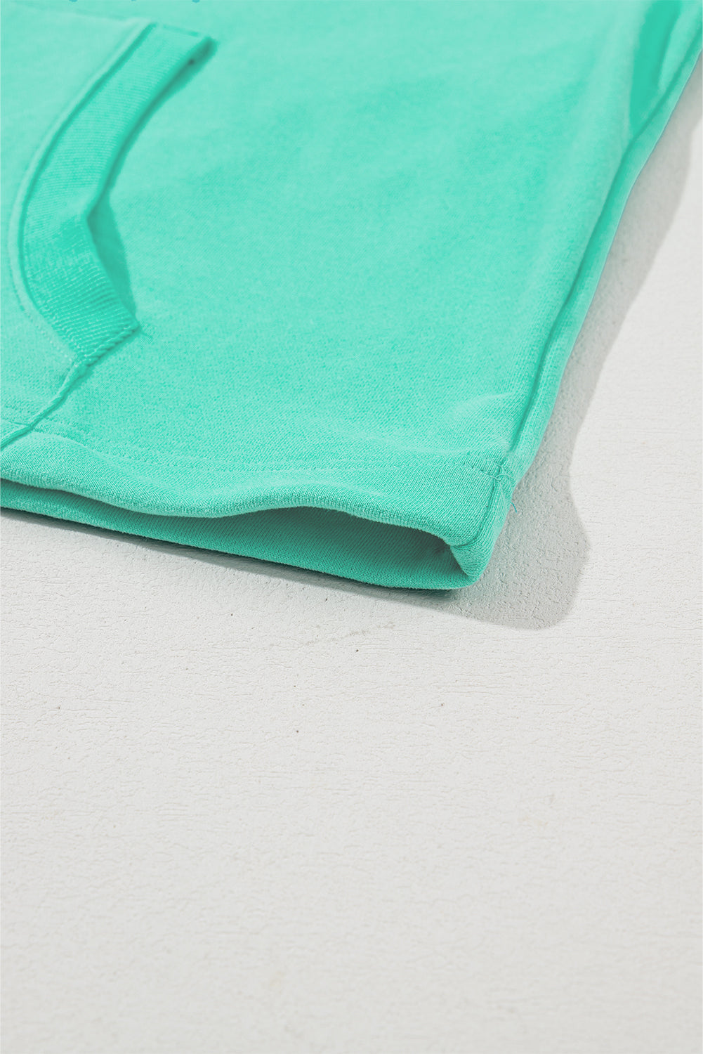 Aruba Blue Solid Kangaroo Pocket Half Zipper Oversized Hoodie Sweatshirts & Hoodies JT's Designer Fashion