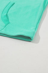 Aruba Blue Solid Kangaroo Pocket Half Zipper Oversized Hoodie Sweatshirts & Hoodies JT's Designer Fashion