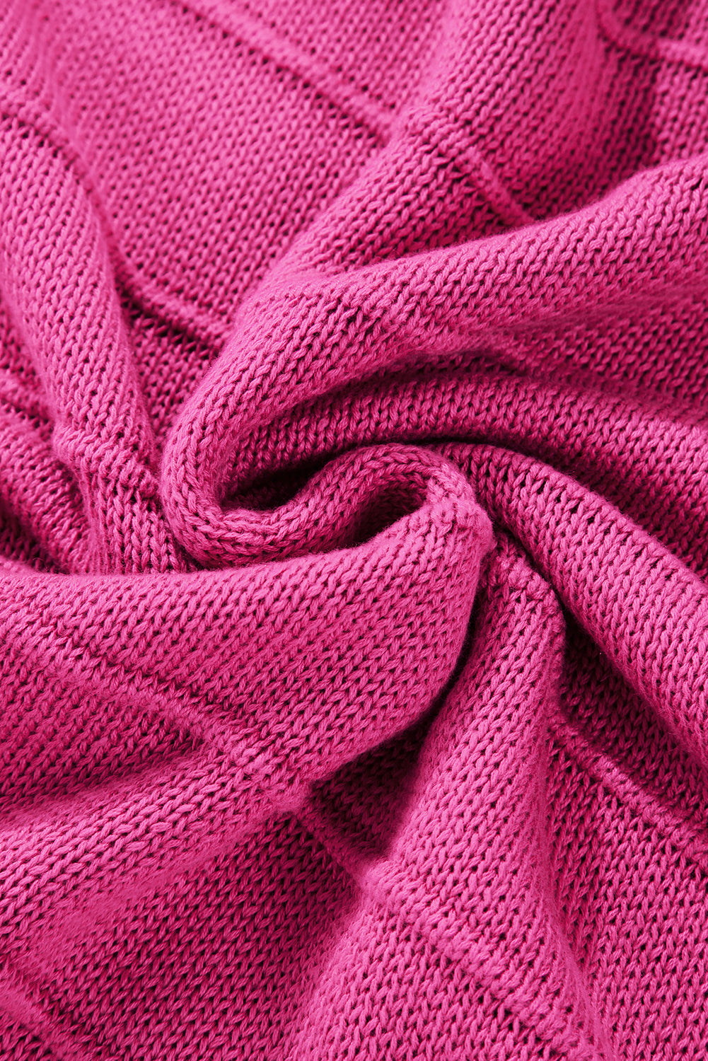 Rose Red Bow Knot Cut Out Round Neck Loose Sweater Sweaters JT's Designer Fashion